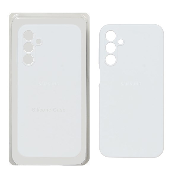 قاب سیلیکونی پاک کنی محافظ لنزدار اورجینال Samsung Galaxy A15 - سفید (پک اصلی)